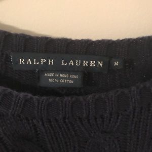 Ralph Lauren blue sweater cableknit medium